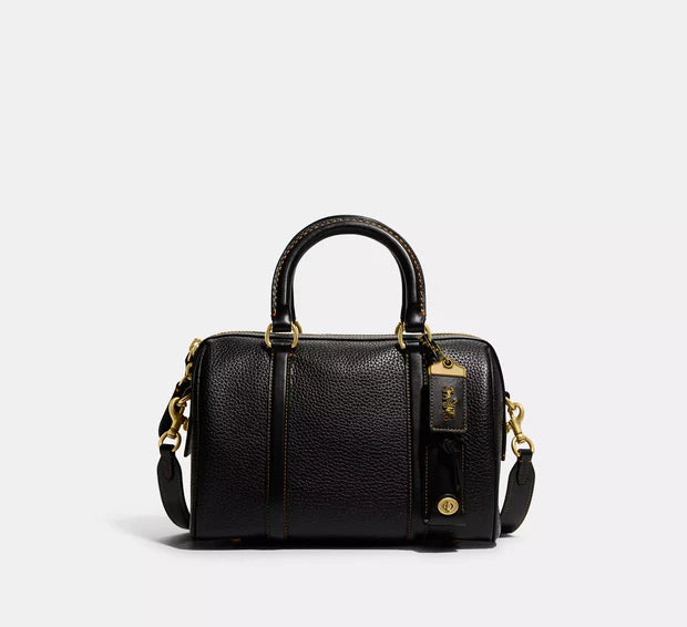 Coach Ruby Satchel Leather Shoulder Handbag Gray Gold/Satchel 25/Textile Jacquard/