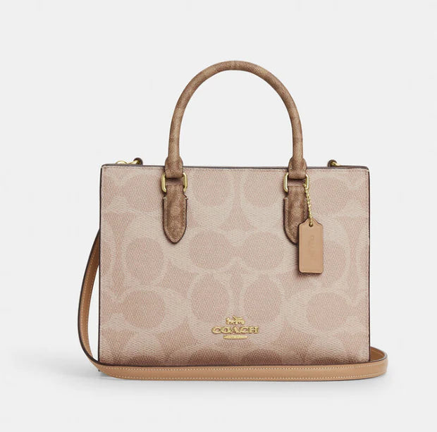Coach Maggie Small Tote Bag In Blocked Signature Canvas/