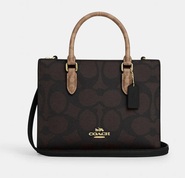 Coach Maggie Small Tote Bag In Blocked Signature Canvas/