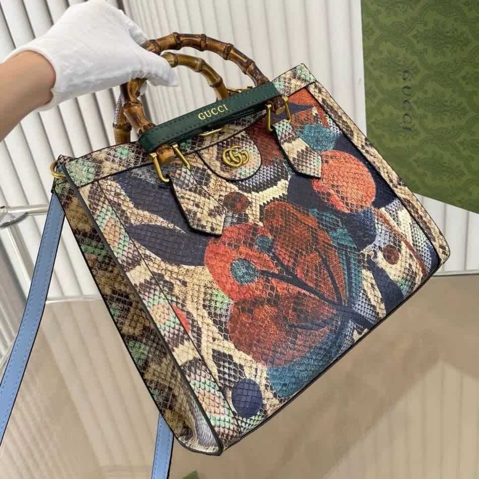 Gucci GG Diana Python Tote Bag