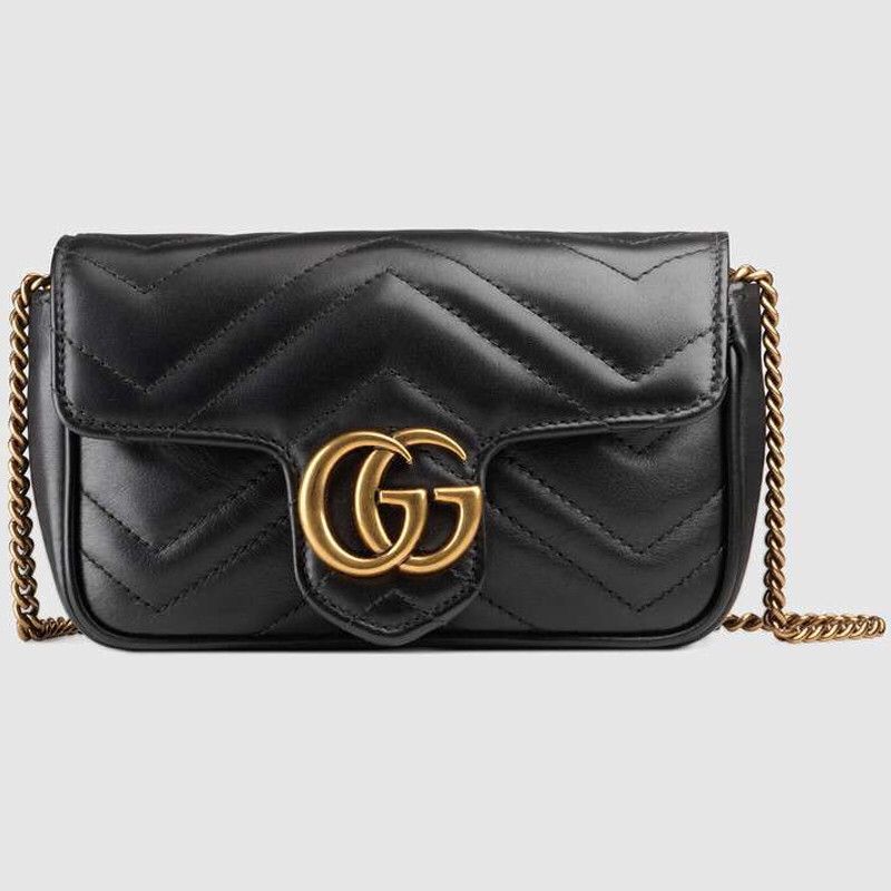 Gucci GG Marmont matelassé leather bag Black