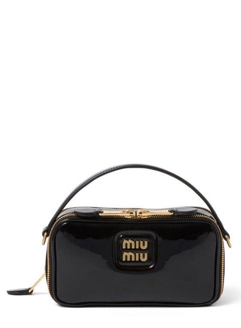 Miu Miu Patent Black Leather Shoulder Bag