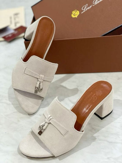 Loro Piana Grey Suede Summer Charms Slide