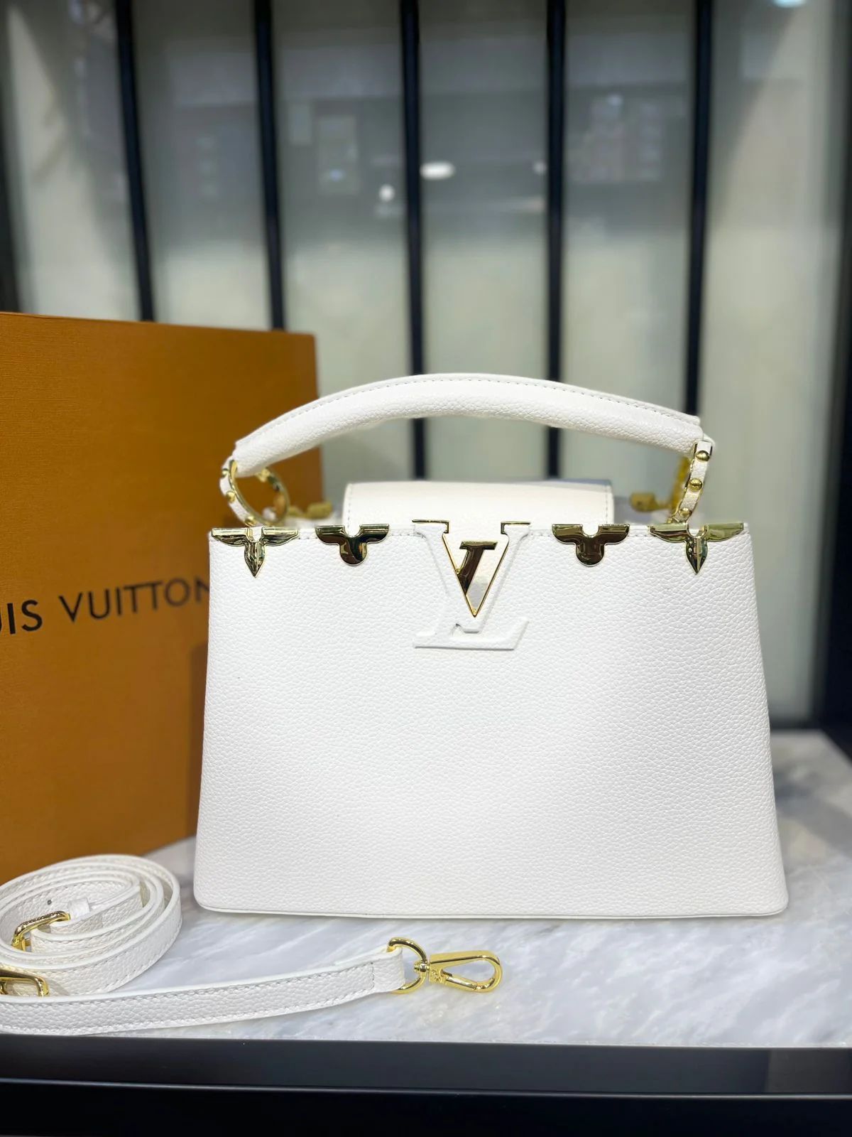 Louis Vuitton Taurillon Embellished Flower Crown Capucines