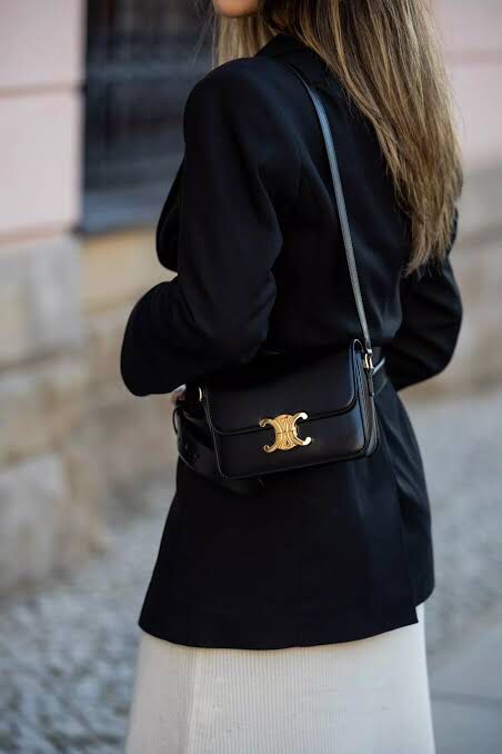 CELINE Triomphe Terence Shoulder Bag Calfskin