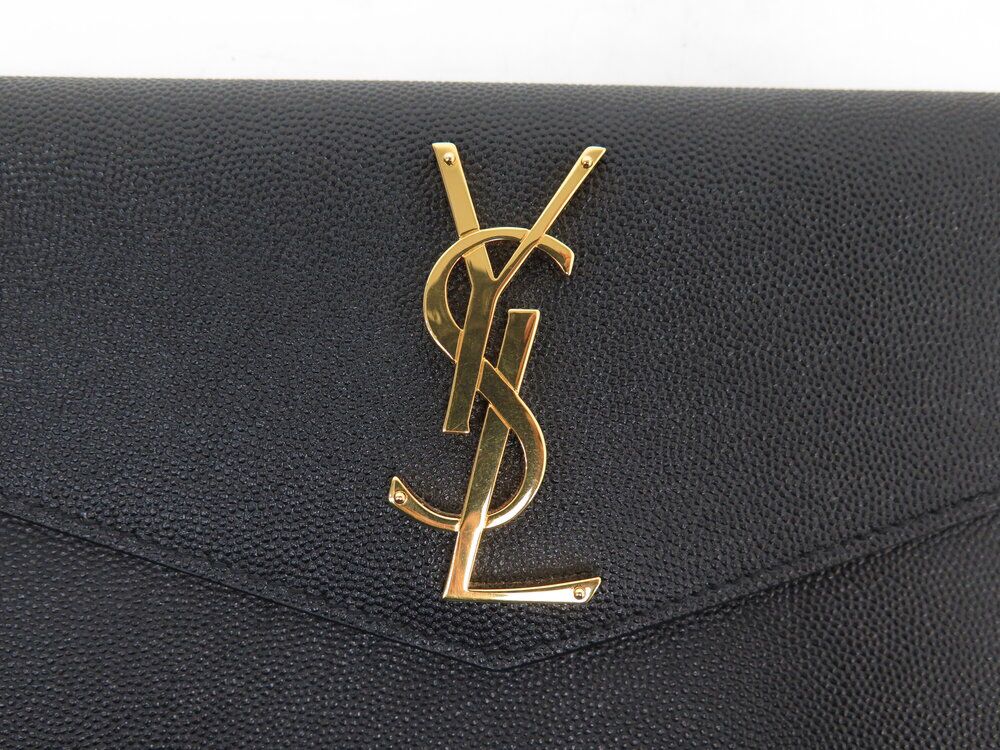 Saint Laurent Black Leather Uptown Clutch