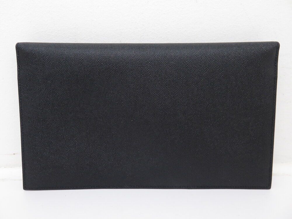 Saint Laurent Black Leather Uptown Clutch