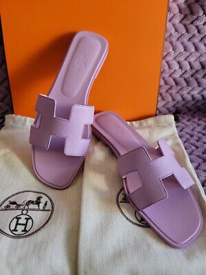 Hermes SANDAL LILAC PASTEL PURPLE LEATHER