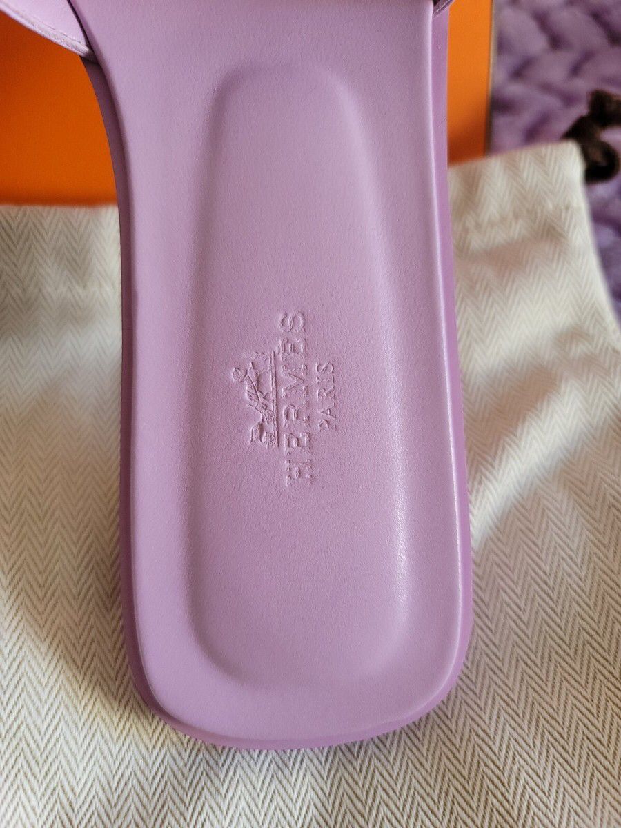 Hermes SANDAL LILAC PASTEL PURPLE LEATHER