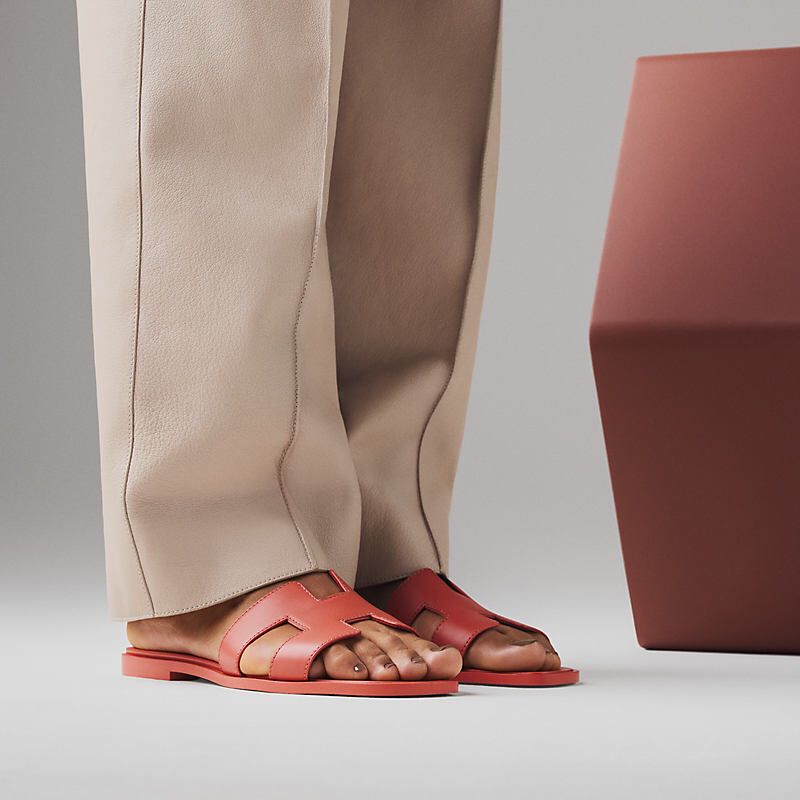 Hermès Oran Sandal in Rose Vermillon