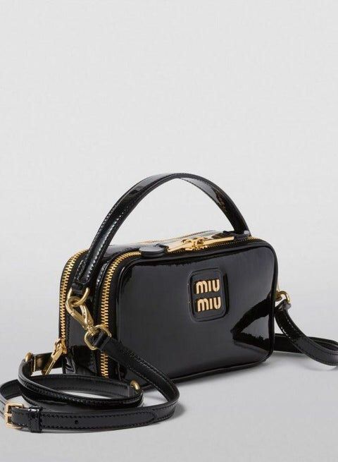 Miu Miu Patent Black Leather Shoulder Bag