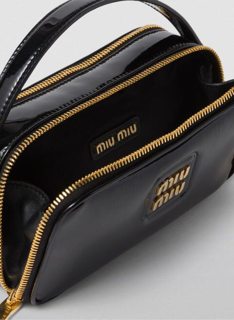 Miu Miu Patent Black Leather Shoulder Bag