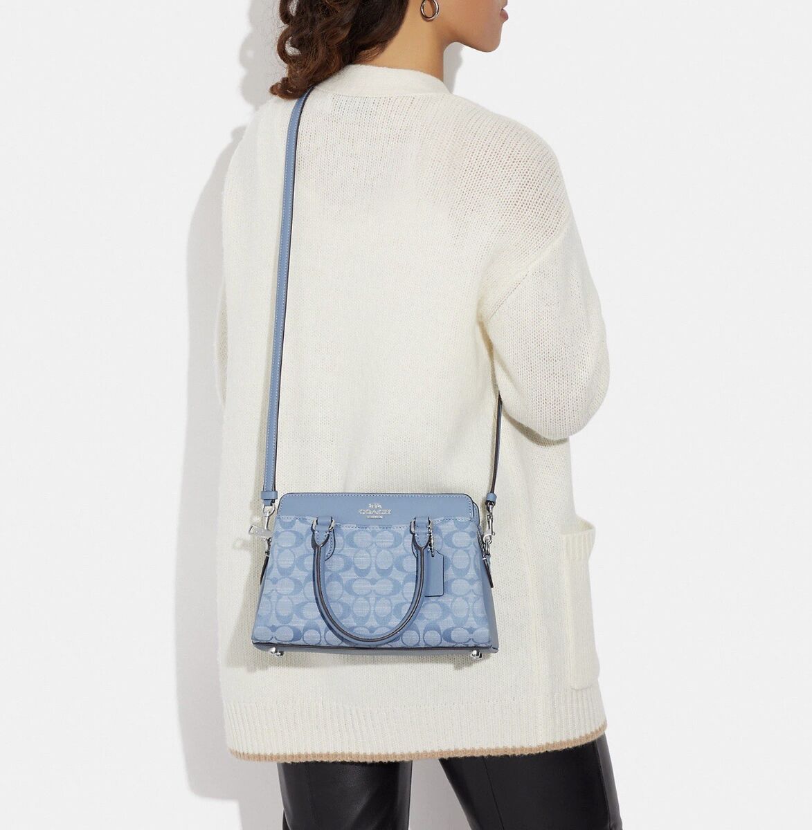 Coach Darcie Carryall In Signature Chambray Silver/Cornflower Multi