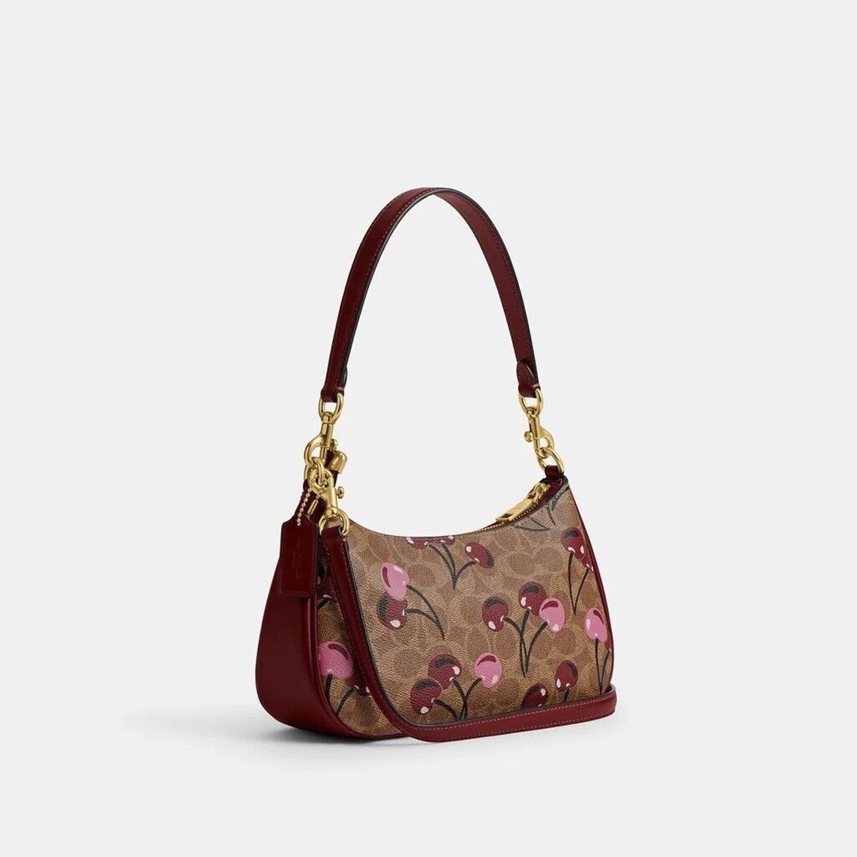 COACH Teri 2 way Cherry Print Shoulder Bag In Signature Canvas