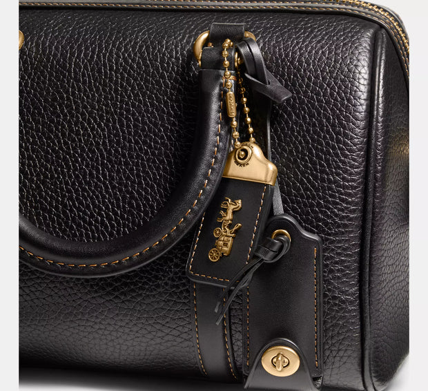 Coach Ruby Satchel Leather Shoulder Handbag Gray Gold/Satchel 25/Textile Jacquard/