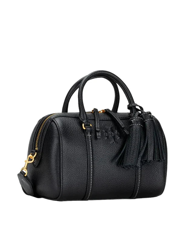 Tory Burch Thea Mini Leather Satchel Crossbody In Black